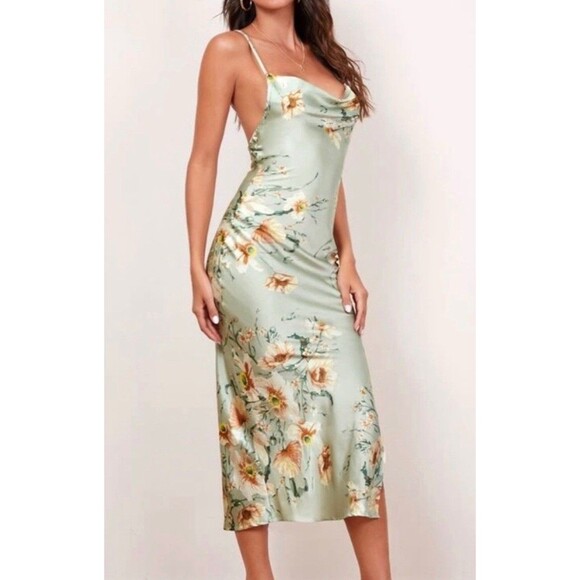 SheIn Dresses & Skirts - Shein floral dress knee  Midi Size L